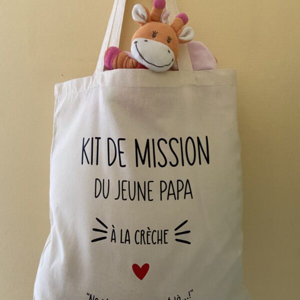 Tote bag personnalisé Kit de mission Papa – Just for Baby Créations