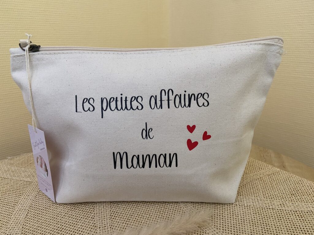 pochette personnalisé "petites affaires" maman