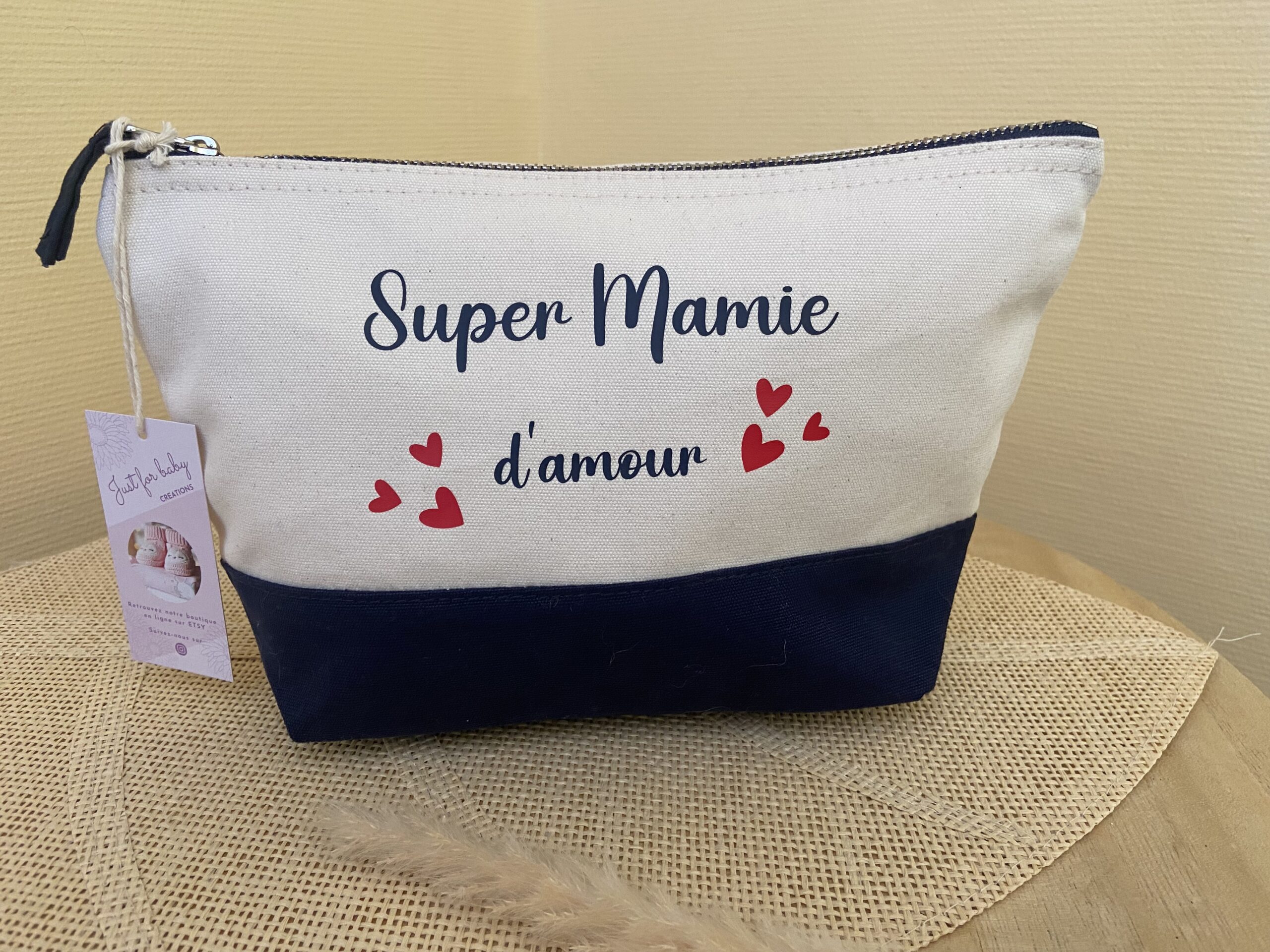 pochette bicolore personnalisée super mamie pochette bicolore personnalisée super mamie